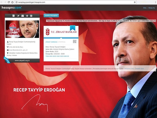 Recep Tayyip Erdoğan Cumhurbaşkanlığı seçimi hesap numaraları