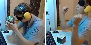 Gözleri Kapalı Bir Şekilde 9x9 Rubik Küpünü Çözen Muhteşem Yetenekli Genç