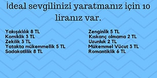 Cebindeki 10 Lira ile İdeal Sevgilini Oluştur!