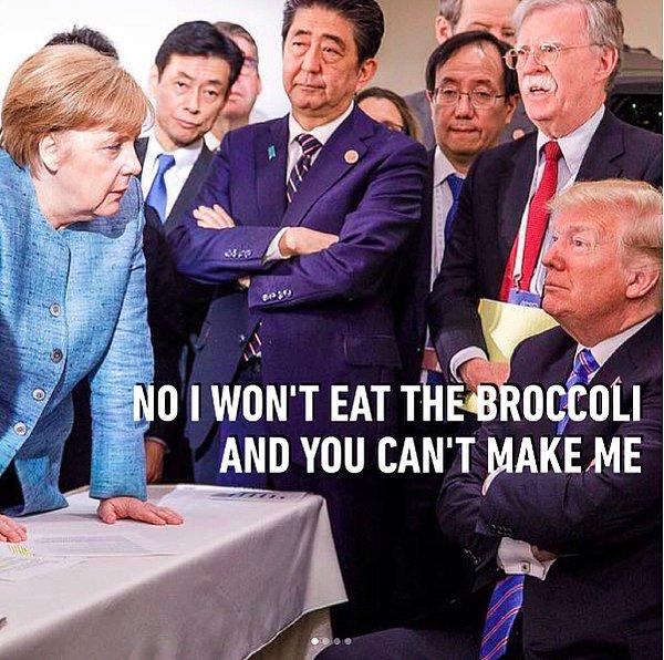 "Hayır, brokoliyi yemeyeceğim ve beni zorlayamazsınız."