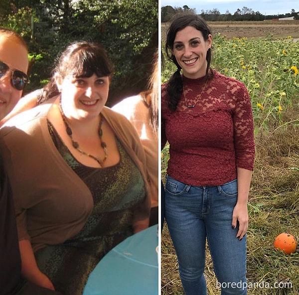 16. "1 yıl 8 ayda 58 kilo verdim. Ameliyat yok, diyet yok. Sıkı çalışma var."