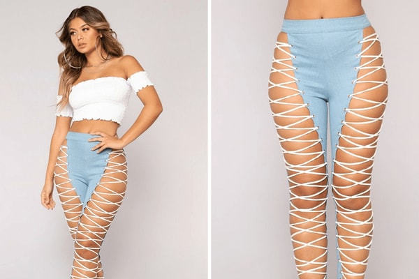 4. Ну, а этот вид джинсовых брюк просто впечатляет своей креативностью!