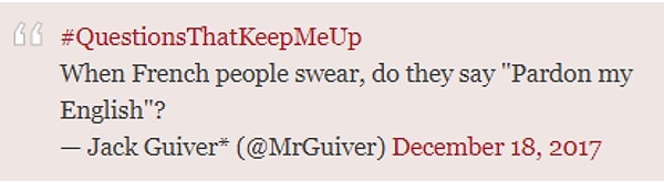 6. "Когда французы нецензурно выражаются, они говорят "Простите за мой английский"?