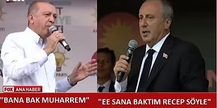 Erdoğan ile Muharrem İnce'nin Seçim Meydanlarından Mizaha Konu Olan Atışması: 'Bana Bak Muharrem'