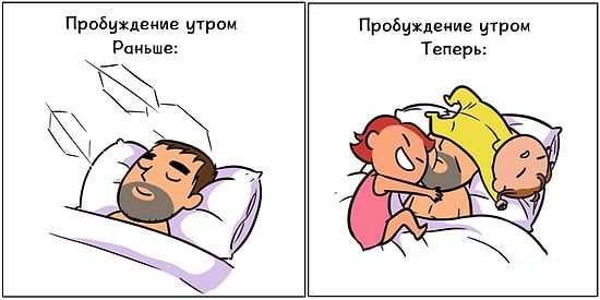 Правдивые иллюстрации китайской художницы о том, как меняются мужчины, когда у них появляются дети