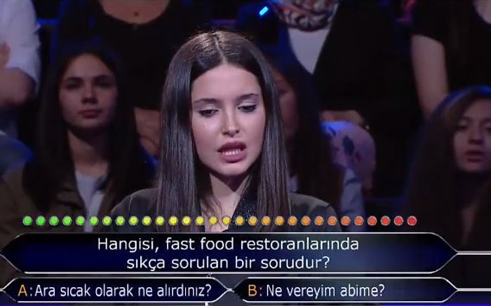 Kim Milyoner Olmak İster'de 'Fast Food Restoranlarında Sıkça Sorulan Soru' Sorusunda Elenen Yarışmacı