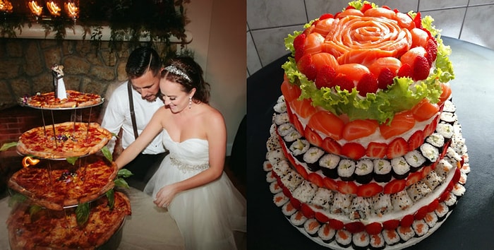 Торты-суши и капкейки из лазаньи. Отличная альтернатива свадебному торту для тех, кто не любит сладкое