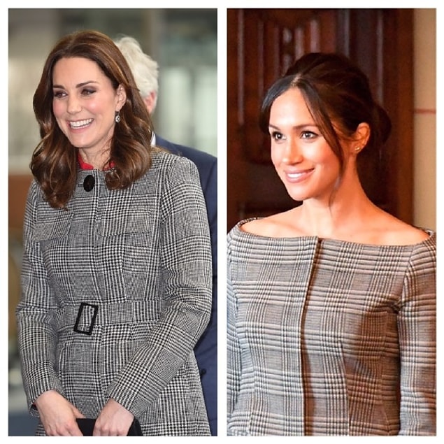 Yine birbiriyle aynı desende kıyafetle karşımızda İngiliz Kraliyet ailesinin iki prensesi. Meghan yine daha cesur bir tercihte bulunmuş.