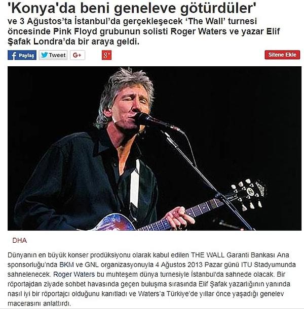 2. Pink Floyd'un efsane solisti ve başgitaristi Roger Waters Konya'da geneleve götürüldü.
