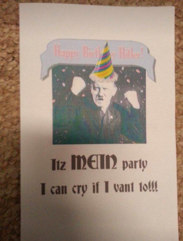 12. "Eşim Hitler'le aynı gün doğdu, ben de ona doğum gününde bu kartı verdim."