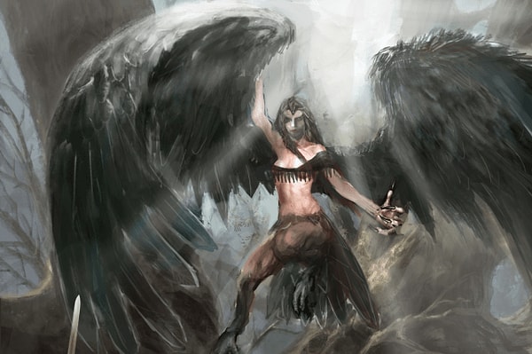 10. Это что за ужасающий гибрид женщины и птицы?