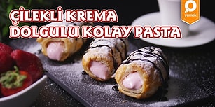 Göz Kırpma Hızında Yapıp Gönüllerde Taht Kuracağınız Bir Tatlı: Çilekli Krema Dolgulu Kolay Pasta Nasıl Yapılır?