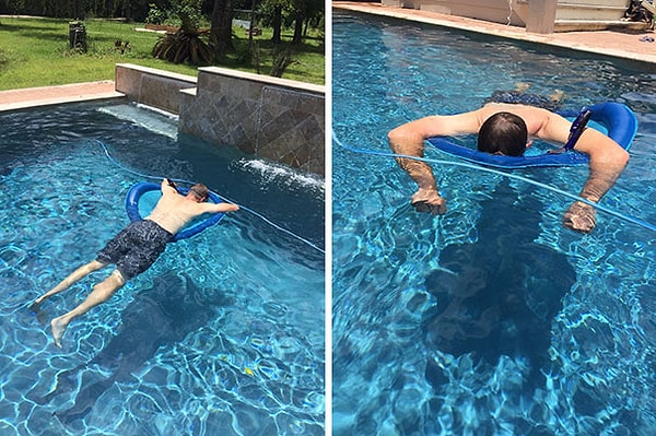 11. "Папа купил дыхательную трубку, чтобы дремать в бассейне"