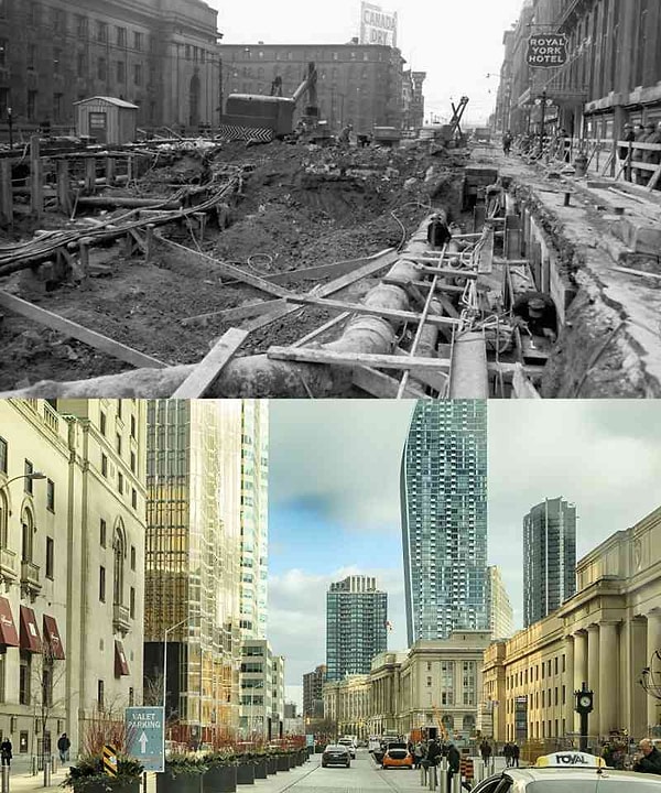 9. Улица Front Street в Торонто (Канада): 1950 vs. 2018