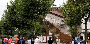 Tahliye Edilmişti! Beyoğlu Sütlüce'de Toprak Kayması Nedeniyle Altı Boşalan 4 Katlı Bina Çöktü