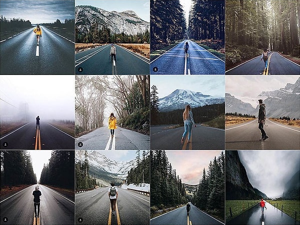 10. Человек посреди пустынной дороги