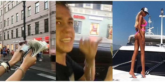 В прямом смысле этого слова: питерская золотая молодежь бросает деньги на ветер, ловите!