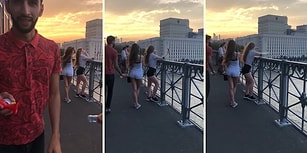 Selfie Çeken Kadını Kornayla Korkutarak Telefonunu Düşürten Rahatsız Adam
