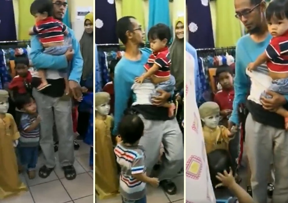 Fazla Çocuk Sahibi Olmanın Zararı: Çocuğu Zannettiği Cansız Mankenin Elini Tutmaya Çalışan Baba