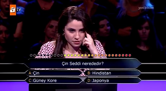 'Çin Seddi Nerededir?' Sorusuna 2 Joker Kullanan 'Kim Milyoner Olmak İster?' Yarışmacısı