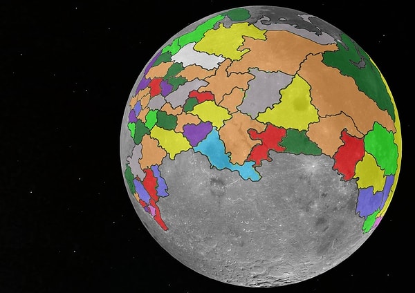 6. Размер России в сравнении с Луной