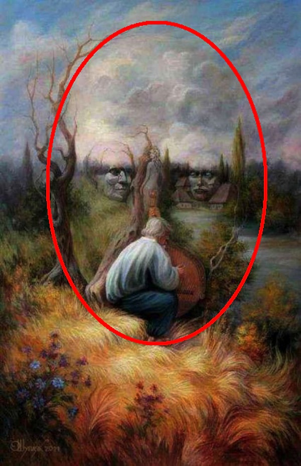 4. Вы увидели лицо мужчины с усами: