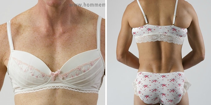 А вы бы надели? Кружевные лифчики и трусики для мужчин
