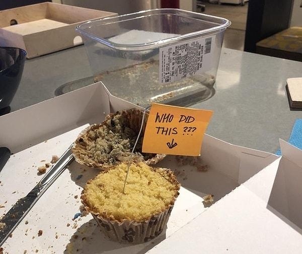 17. "Ofisimde muffin dağıtılıyor ve birisi bencil bir suç işlemiş."