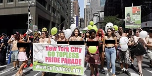 'Ayıp Olan Savaştır, Meme Uçlarım Değil!' Yüzlerce Kadın Üstsüz Dolaşma Hakkı İçin New York Sokaklarında Yürüyüş Yaptı!