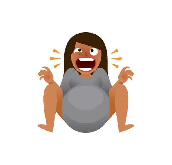 8. Эмодзи о том, как проходят роды.