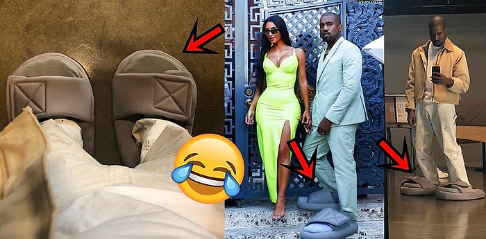 Как Канье Уэст троллит Интернет-пользователей, которые подняли певца на смех из-за его шлепок на липучках не по размеру