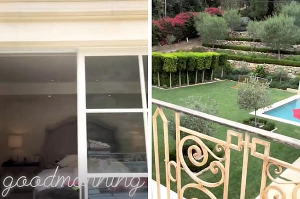 11. Судя по фото, кровать Кайли огромного королевского размера, а в спальне есть выход в патио с видом на сад.