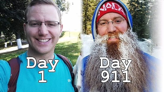 911 Gün Boyunca Eşiyle Birlikte Dünyayı Dolaşan Adamın Gün Gün Uzayan Sakalları