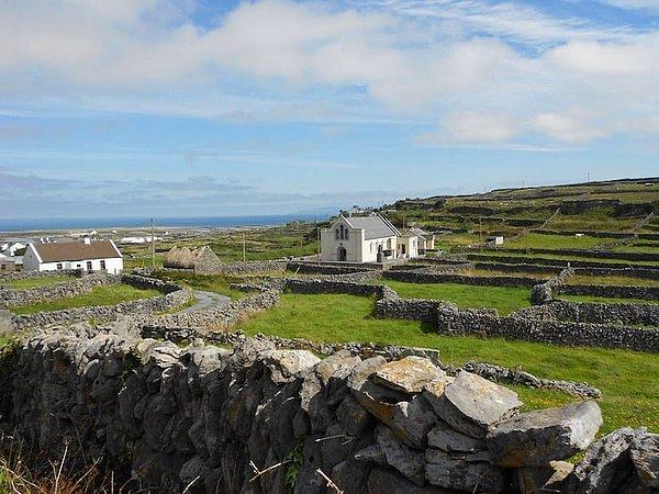 1. İrlanda'nın üç Aran Adası yalnızca 46 kilometre karelik bir alanı kapsasa da, bu adalarda 2414 km boyunca uzanan kuru taştan duvarlar var.