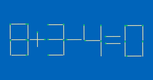 1. Из спичек выложен пример 8+3+4=0. Лишь одну спичку можно переместить, чтобы получилось равенство. Какую?