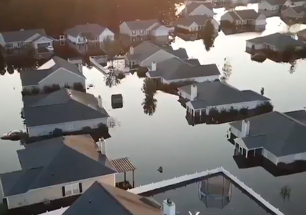 Florence Kasırgası Sonrası Zor Günler Geçiren Güney Karolina’da Sular Altında Kalan Yerleşim Yerleri