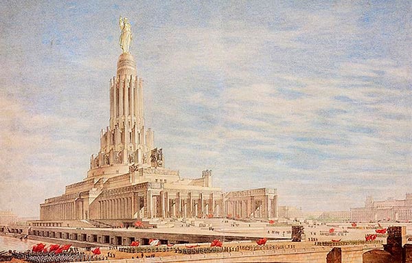 12. По проекту, самое высокое здание должно было быть посвящено Советам.