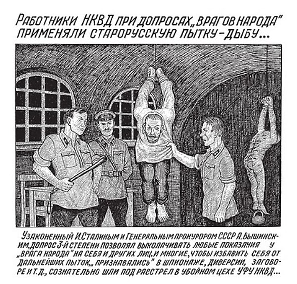 3. Подвешивание на дыбе, чтобы выбить признание