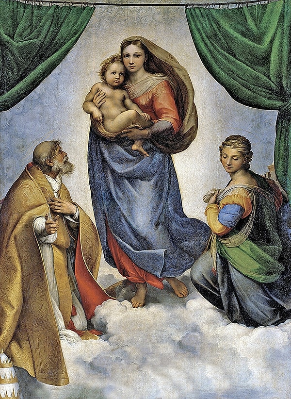 7. На полотне Рафаэля "Сикстинская мадонна" тоже чего-то не хватает.