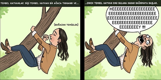 ''İnsanlar  Hayvanlar Gibi Flört Etseydi?'' Sorusuna Çizimleriyle Cevap Veren Sanatçının Gülme Garantili Karikatürleri