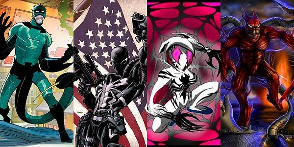 7. Daha sonralarında Simbiyotik sırasıyla; Mac Gargan (nam-ı diğer Scorpion), Flash Thompson , Spider Gwen ve Doktor Otto Octavius’u ele geçitmiştir.