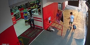 Bulduğu Yavru Köpeği, Aç Kalmaması İçin Mama ve Suyun Olduğu Marketin Önüne Bırakan Ancak Ayrılırken Zorlanan Çocuk