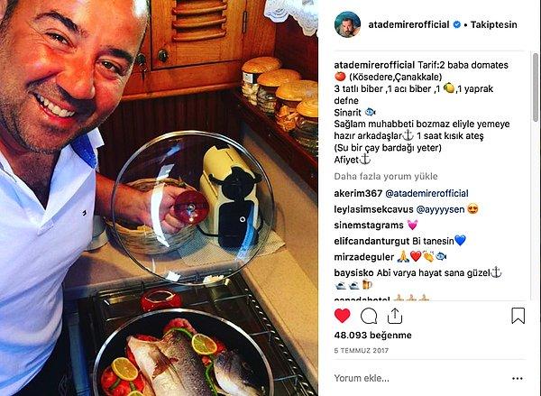 İyi bir aşçı olduğunu tahmin etmek zaten güç değil. Instagram hesabından arada "keyfine" yaptığı yemeklerin tarifini de veriyor.