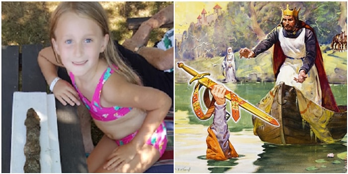 Excalibur Efsanesi Gerçek Oldu: 8 Yaşında Bir Kız, Yüzmek İçin Girdiği Gölde 1500 Yıllık Kılıç Buldu!