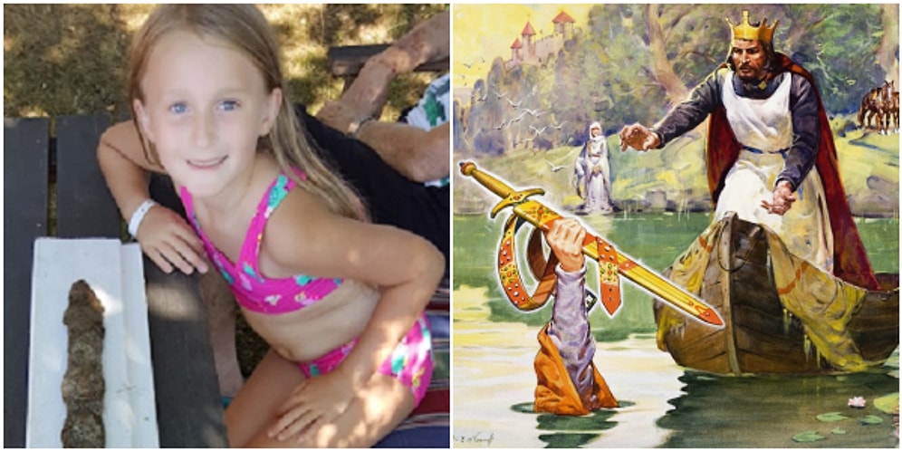 Excalibur Efsanesi Gerçek Oldu: 8 Yaşında Bir Kız, Yüzmek İçin Girdiği Gölde 1500 Yıllık Kılıç Buldu!