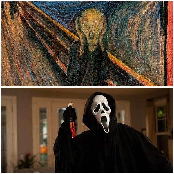 9. The Scream (1893) - Edvard Munch / Scream (1996) - Wes Craven