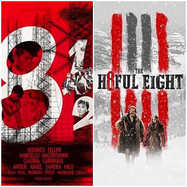 15. 8½ (1963) - Federico Fellini / The Hateful Eight (2015) - Quentin Tarantino