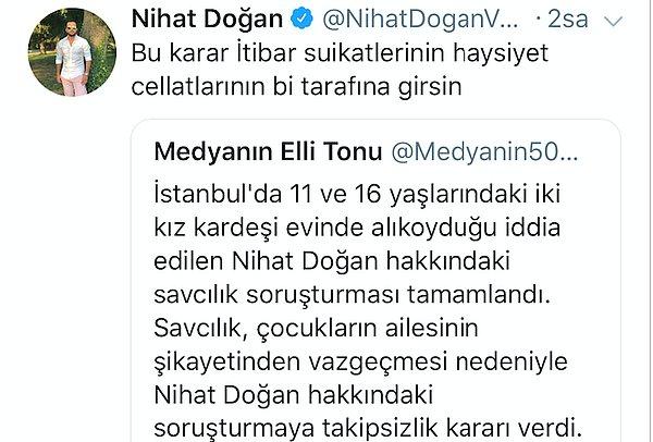 Nihat Doğan, kararla ilgili düşüncesini Twitter'da bu küfürle ifade etti...