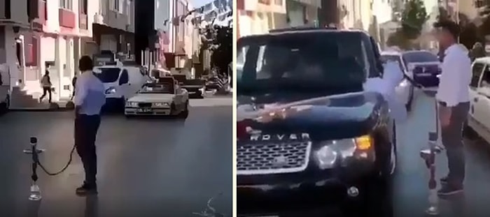 Düğün Konvoyu Yaparken Nargile Molası Veren İnsanlar