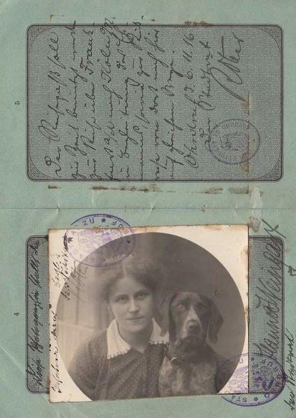 15. 1916 yılında Almanya'da pasaportunuzda sizin ve köpeğinizin birlikte olduğu bir fotoğrafı kullanabiliyordunuz.